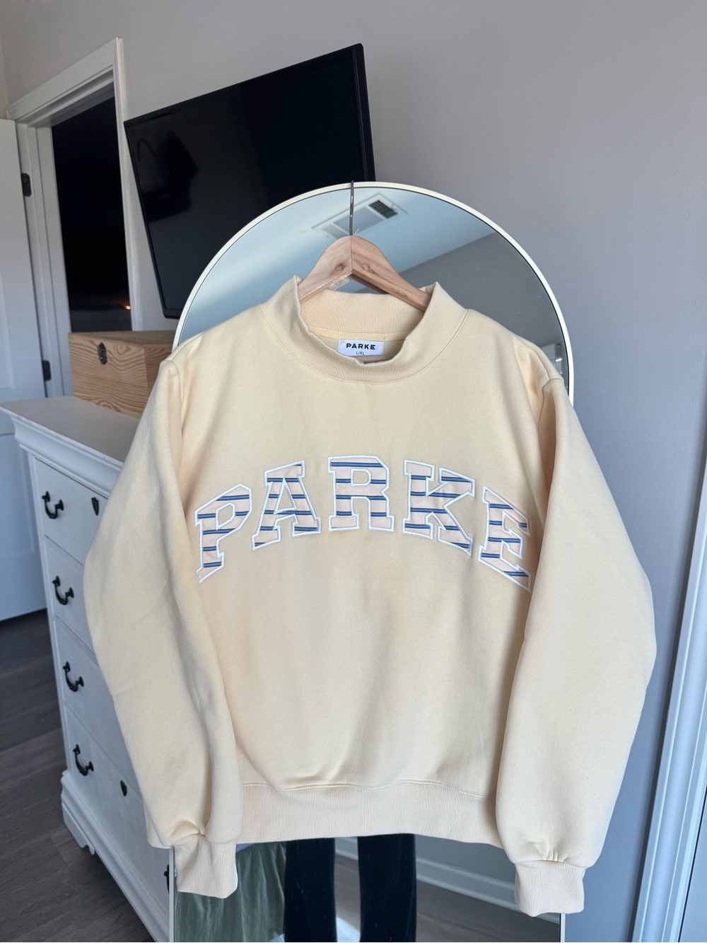PARKE Varsity Fleece Mockneck Sweatshirt Yellow